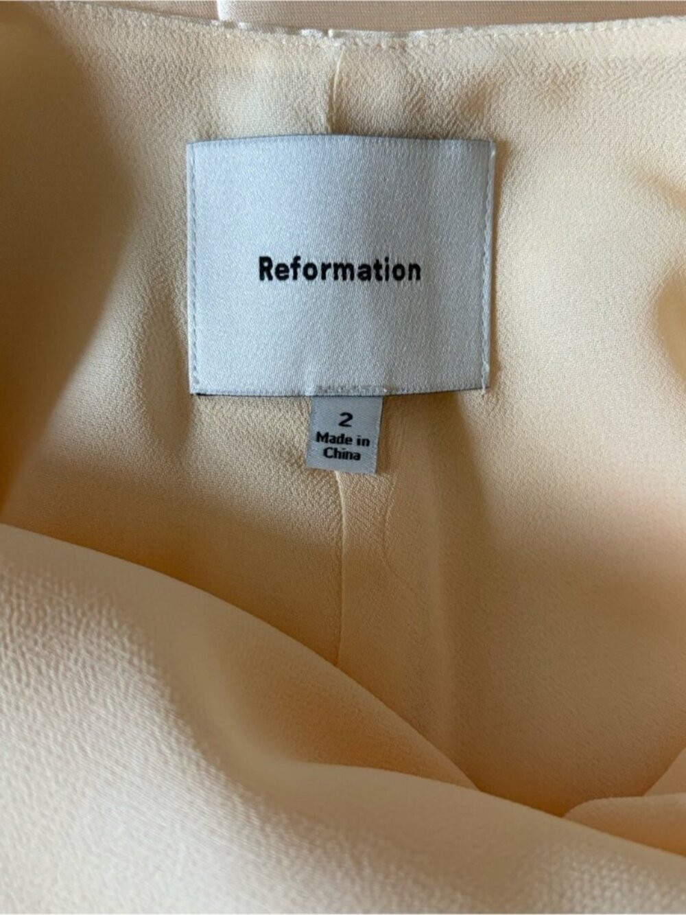 NEW Reformation Ecru Mini Scarf Detail Dress Butter Bridal Cream | US 2 UK 6 - Picture 14 of 15